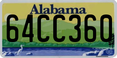 AL license plate 64CC360