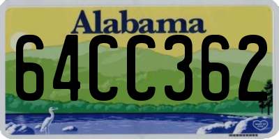 AL license plate 64CC362
