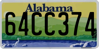 AL license plate 64CC374