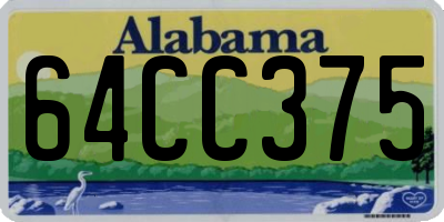 AL license plate 64CC375