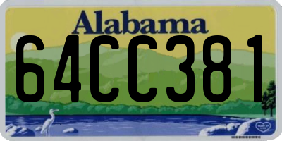 AL license plate 64CC381