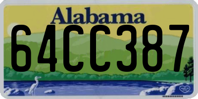 AL license plate 64CC387