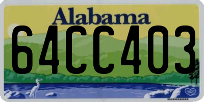 AL license plate 64CC403