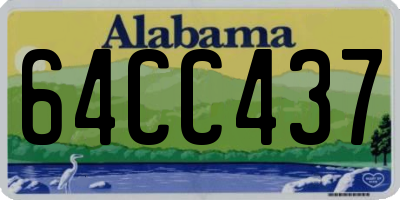 AL license plate 64CC437