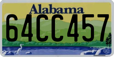 AL license plate 64CC457