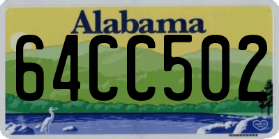 AL license plate 64CC502