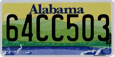 AL license plate 64CC503