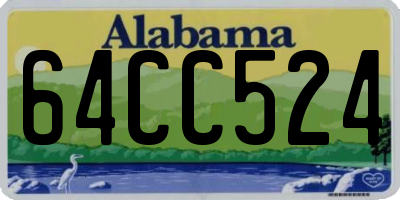 AL license plate 64CC524