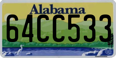 AL license plate 64CC533