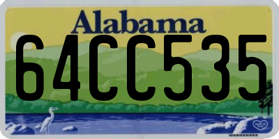 AL license plate 64CC535