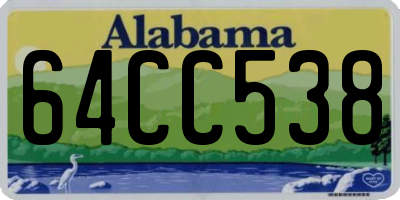 AL license plate 64CC538