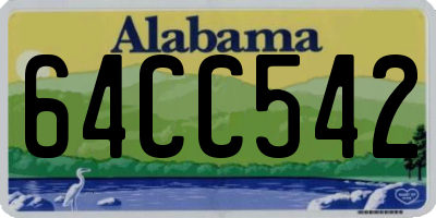 AL license plate 64CC542
