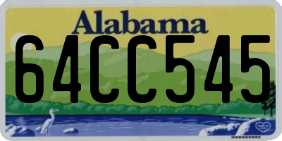 AL license plate 64CC545