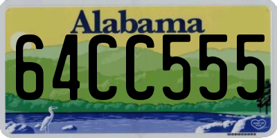 AL license plate 64CC555
