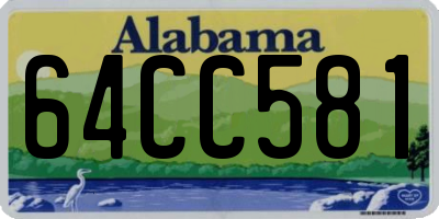 AL license plate 64CC581