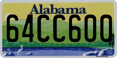 AL license plate 64CC600