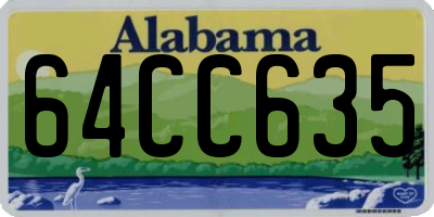 AL license plate 64CC635