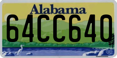AL license plate 64CC640