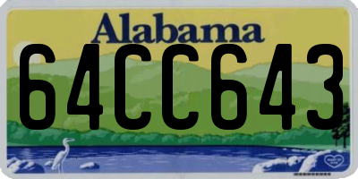 AL license plate 64CC643