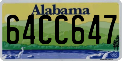 AL license plate 64CC647