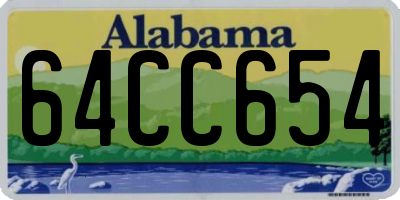 AL license plate 64CC654