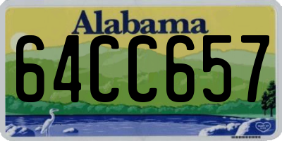 AL license plate 64CC657