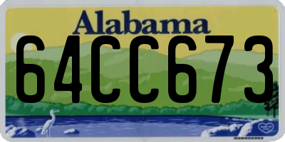 AL license plate 64CC673