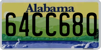 AL license plate 64CC680