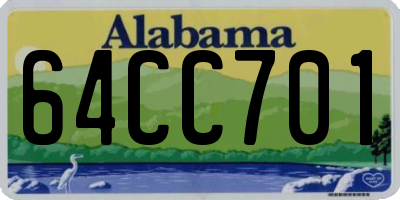 AL license plate 64CC701