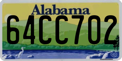 AL license plate 64CC702