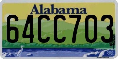 AL license plate 64CC703