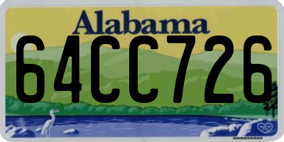 AL license plate 64CC726
