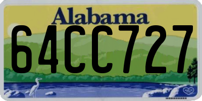 AL license plate 64CC727