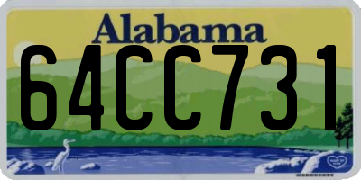 AL license plate 64CC731