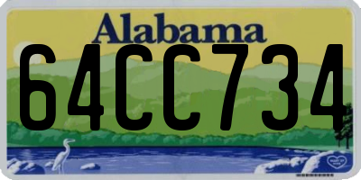 AL license plate 64CC734