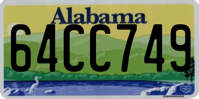 AL license plate 64CC749