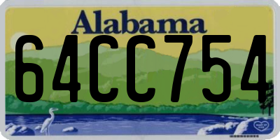 AL license plate 64CC754