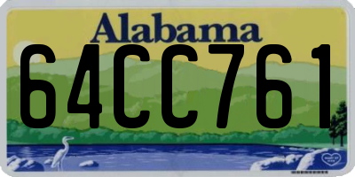 AL license plate 64CC761