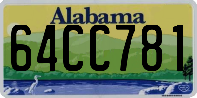 AL license plate 64CC781