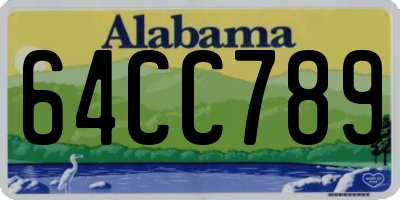 AL license plate 64CC789