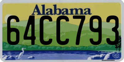 AL license plate 64CC793