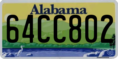 AL license plate 64CC802