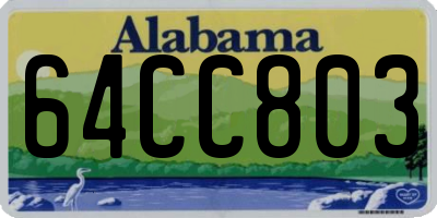 AL license plate 64CC803