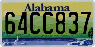 AL license plate 64CC837