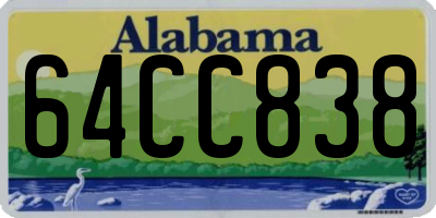 AL license plate 64CC838