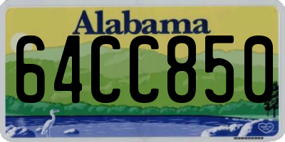 AL license plate 64CC850