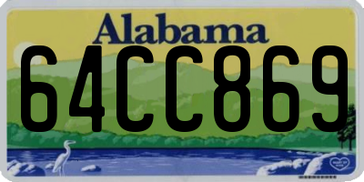 AL license plate 64CC869