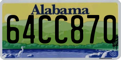 AL license plate 64CC870