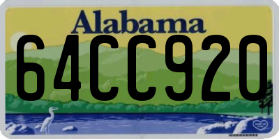 AL license plate 64CC920