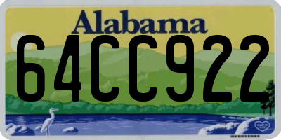 AL license plate 64CC922
